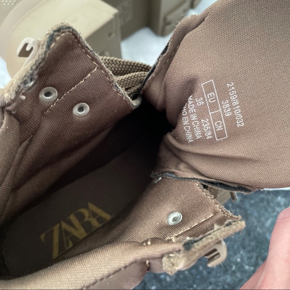 ZARA HIKING BOOTS IN OLIVE GREEN/ KHAKI GREEN - Picture 8 of 16